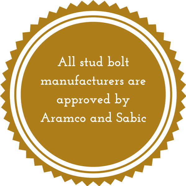 Stud bolts approved by Aramco and Sabic